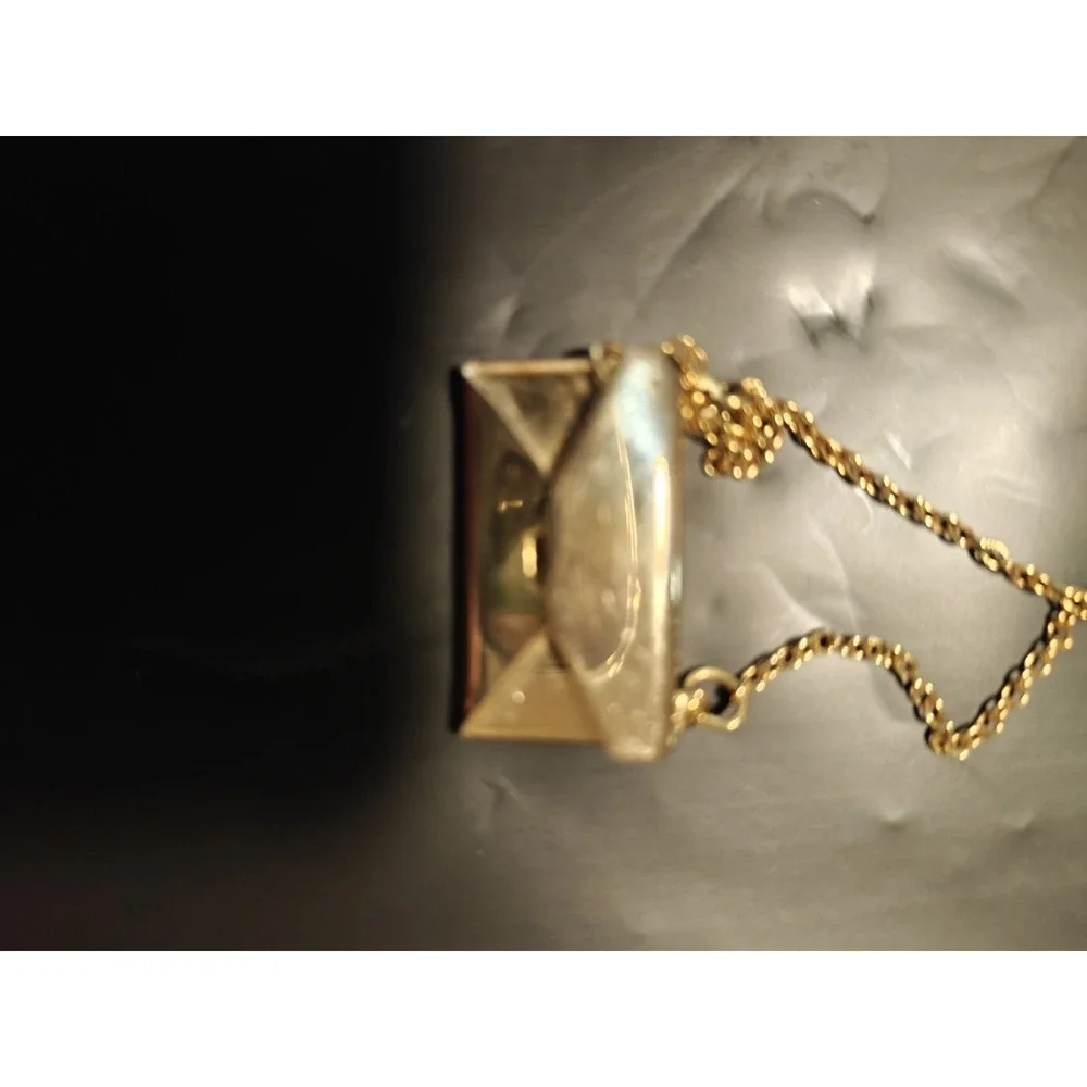 Gold Tone Envelope Necklace Anniversary Gift
